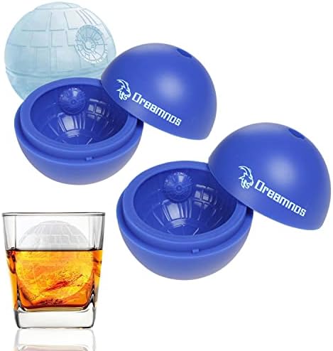 Death Star Ice Cube Molds Tray, Big Sphere Silicone Star Wars Ice Ball Maker for Whiskey, Bourbon, Cocktails, Sugar, Chocolate (2 Packs)
