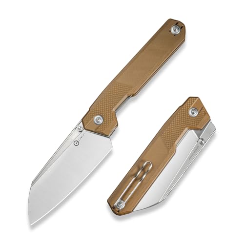 CIVIVI Hid Folding Pocket Knife, 4.14" Sharp 14C28N Blade G10 Handle Nested Liner Lock Kitchen Knife with Thumb Stud Opener, Ideal for Outdoor Use Camping Hiking and EDC C23008-3, Brown