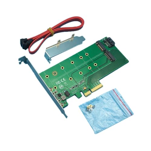 Image of Pi+(PiPlus) PCIe x4 to NGFF (PCIe) SSD + SATA to NGFF (SATA) Card (3.3V, 12V) 1B1M