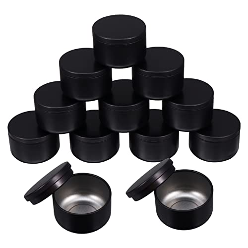 Beatifufu 12pcs Round Candle Containers with Lids for Candle Making Jars for Crafts Easy Filling and Dispensing for and Home Decor