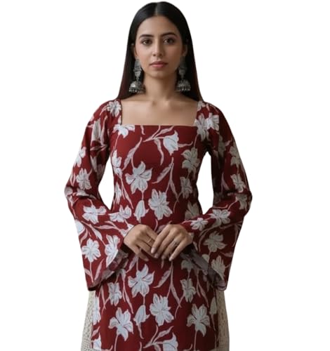 Image of Womens Pure Cotton Regular Floral Printed Top for Women
