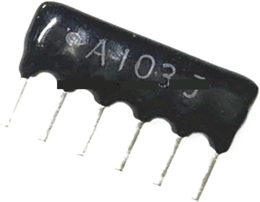 50PCS A06-103 SIP-6 10K Ohm 6 DIP exclusion Network Resistor array 5pin 6pin 7pin 8pin 9pin A09-103 1K 2.2K 4.7K 10K 47K 100K(8PIN 4.7K)