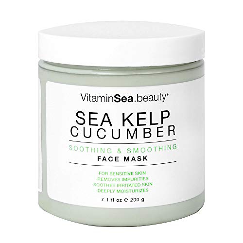 VITAMINS AND SEA BEAUTY Deep Moisturizing Face Mask for Sensitive Skin | Sea Kelp and Cucumber | Soothing and Smoothing - 8.5 Fl Oz