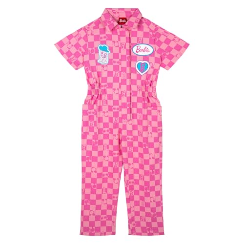 Barbie Toddler Girls Twill Racing Zip Up Coverall Pink 3T