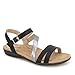 JBU Women's Fashion Flat Sandal, Black/Gunmetal, 8.5