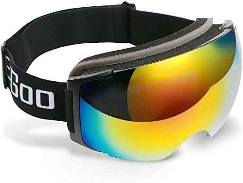 Ski Goggles Over Glasses, 100% UV Protection & Anti–Glare, Panoramic View with Dual Layer Anti-Fog Frameless & Detachable Lenses for All Snowboard/Ski Helmets, for Lovers