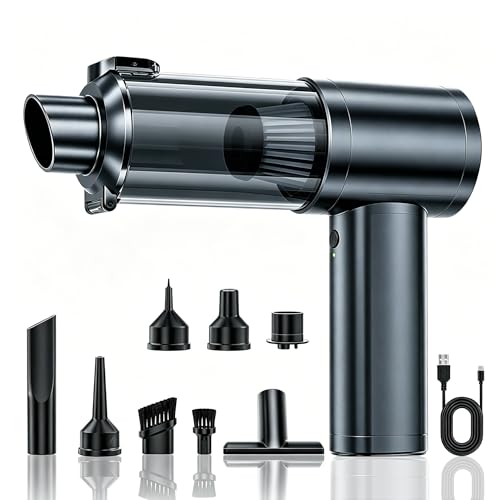 SCOVEE Aspiradora de Mano,Aspiradora de Teclado,26000Pa Starke Saugkraft mit 1-Knopf-Selbstentleerung,4-in-1 tragbarer Kabellos,2 Stufen Mini Aspirateur Fácil Llevar,para Oficina,Coche,Hogar,Oficina