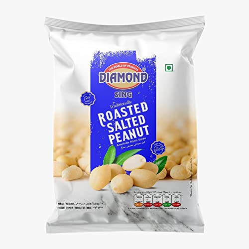 Image of DIAMOND SING Diamond Peanuts - Roasted Salted Peanut (without Husk), Roasted Groundnut 180 Gms | High Protein - Gluten Free Mungfali | Vacuum Packed Singdana (Pack of 4) 180 Gms Each
