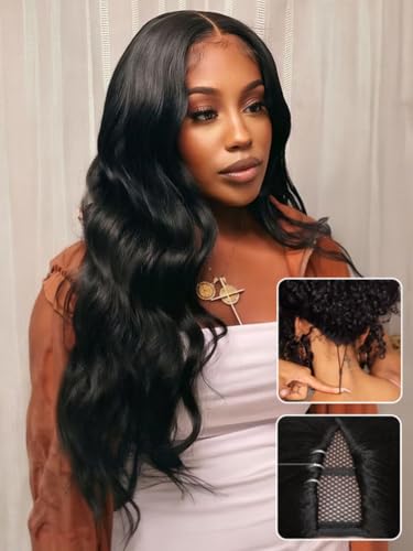 Image of Beauty Forever Small Cap V Part Wig Body Wave Human Hair No Leave Out No Glue No Gel Upgraded U Part Wigs For Women,10A Grade Wear And Go Beginner Friendly150% Density Natural Color 24 Inch