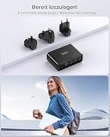 TOPADRE 100W USB C Ladegerät Reiseadapter, 4-Port UK/EU/AU für MacBook – Ansicht 2