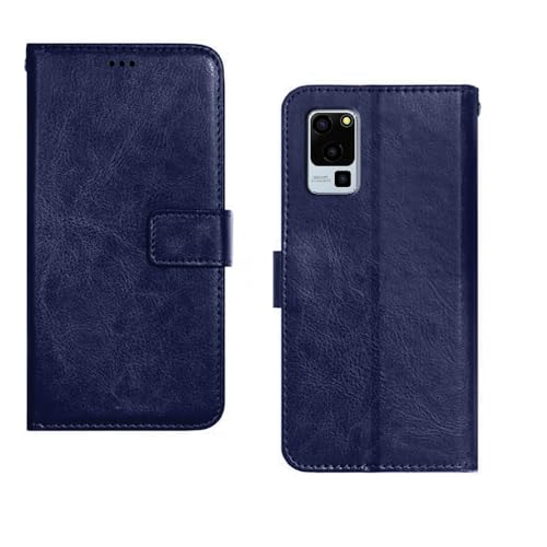 Image of amazon basics Lava Blaze 5G Flip Cover | Card Pockets Wallet & Stand | Flip Cover for Lava Blaze 5G (Blue)