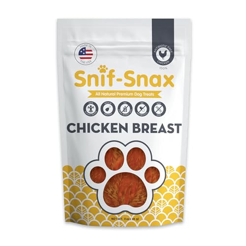 Snif-Snax Smoked Chicken Breast Dog Treats (4oz) – All Natural Human Grade Jerky – Grain Free Training Treats for Dogs – Single Ingredient, Healthy Chicken Strips for Small, Medium & Large Dogs