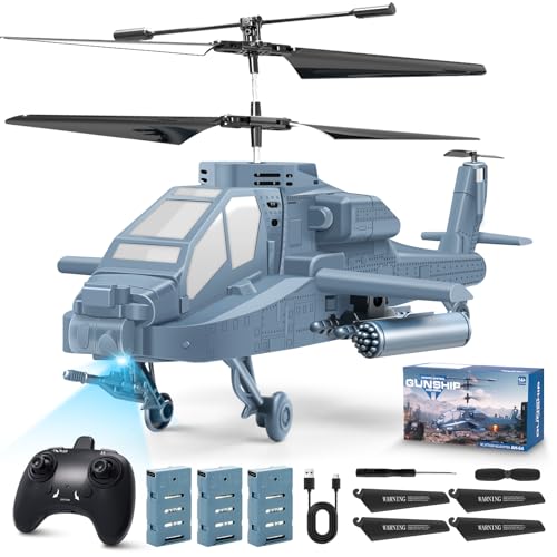 Charmofun Elicottero Telecomandato, 2.4Ghz Elicottero Radiocomandato con Luce e 3 batterie, 40 Minuti di Volo, 3.5...