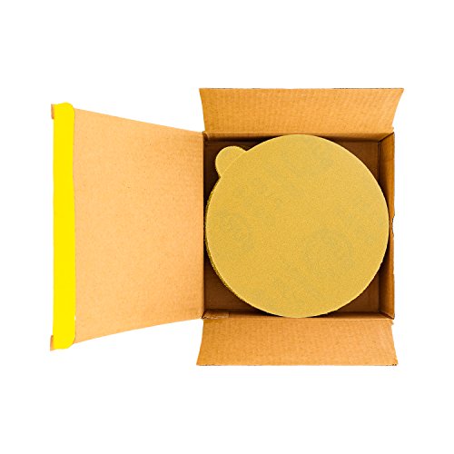 Dura-Gold Premium 6" Gold Psa Sanding Discs - 120 Grit (Box Of 50) - Self Adhesive Stickyback Sandpaper For Da Sander, Finishing Coarse-Cut Abrasive - Sand Automotive Car Paint Woodworking Wood Metal #TOP1