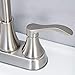Lead-Free Commercial 2-Handle Brushed Nickel Bathroom Sink Faucet, 360° Swivel High-Arc Spout 4 Inch Centerset Lavatory Vanity Faucets Set for Bathroom Sink with Drain & Water Hoses, VLS10003BML-1