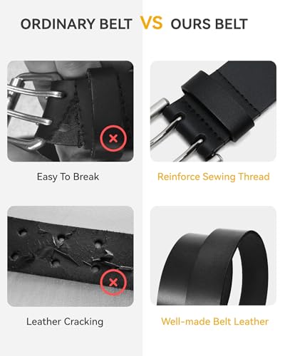 chaoren full grain leather belts for men - mens belt for jeans - timeless elegance for casual dress