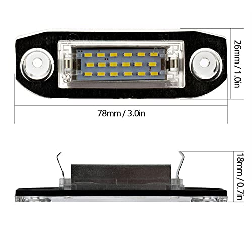 Volvo S80 XC90 S40 V60 XC60 S60 C70 V50 XC70 Luz branca 2PCS Canbus Luz LED 12V