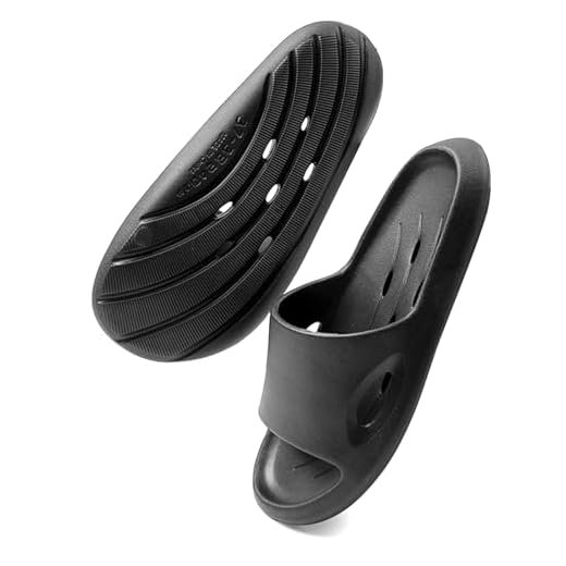 Kattmas Shower Shoes Quick-Dry Non-Slip Bathroom Slippers for Men & Women,Quick-Dry Non-Slip, Home Slides Dorms, Gym, Pool, Spa, Camping, Beach Black Size 260mm
