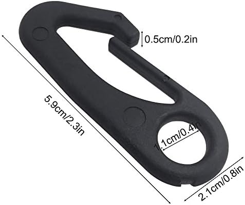 FineGood 30 pcs Nylon Flag Pole Snap Clips, Flagpole Carabiner Hook Attachment Hardware - Black, White