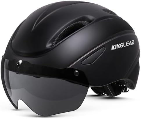 Bike Helmet for Adults Bicycle Helmet with Detachable Magnetic Googles & Adjustable Dial for Mountain Bikes, Road Bikes, Electric Bikes, Scooter