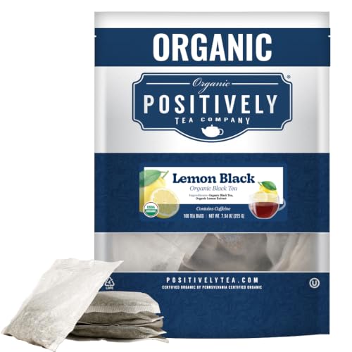 Image of Organic Positively Tea Company, Lemon Black, Black Tea Bags, 100 Count