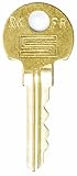 Steelcase RK FR Control Key - Mortise Key Lock Core Removal Tool - Gold Alloy Steel & Brass - Retro Style - Rectangular Shape