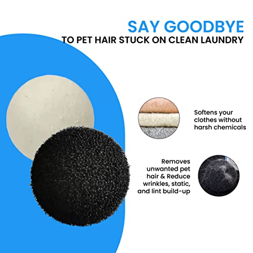 The Ultimate Set Of Laundry Softener And Pet Hair Removing Balls, Wool Dryer Balls To Soften Clothes, Pet Hair Dryer Balls To Remove Lint And Animal Hair, Pack Of 2 (6 Balls Each) #TOP2