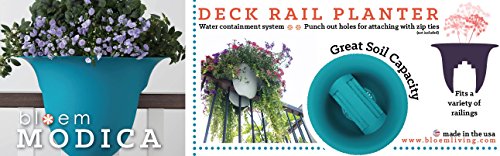 Bloem Modica Deck Rail Planter 24" Peppercorn (Mr2460) #TOP4