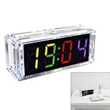 Funzioni pratiche con allarme integrato: Questo orologio elettronico LED integra la funzione di allarme per aiutarti a gestire meglio il tempo quotidiano. Il kit orologio fai da te combina apprendimento tecnico e utilità reale, risultando perfetto per uso domestico, studio, ufficio o come progetto educativo funzionale.