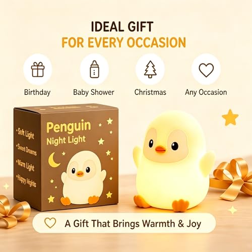 Lámpara de mesa pingüino de silicona con luz suave miniatura 6