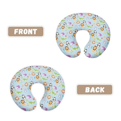 Image of Zoo Animals Baby Nursing Pillow Cover Breathable Durable Neutral Breastfeeding Pillow Cover Soft Nursing Pillow Case for Toddler Infant