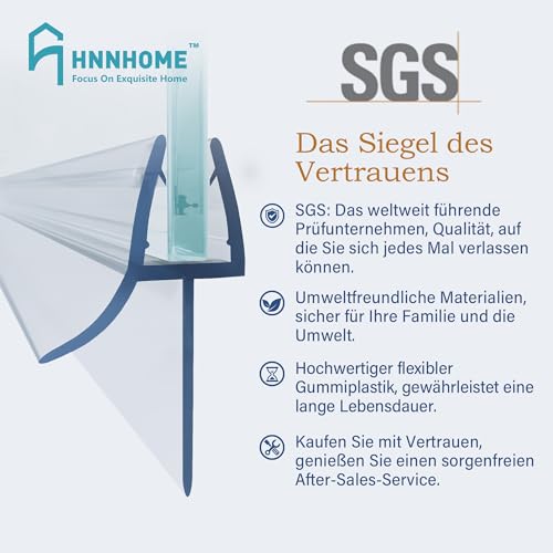 MNNHOME Bad Duschwand Türdichtung für 4–6 mm gerades/gebogenes Glas für einer Lücke von bis zu 20 mm
