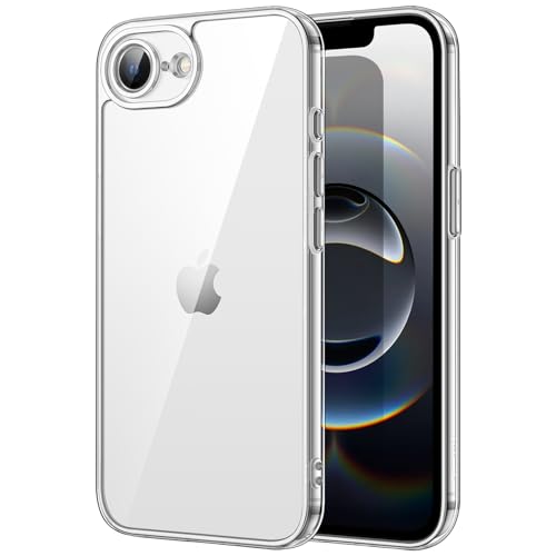 JETech Hülle für iPhone 16e 6,1 Zoll 2025, Nicht Vergilbende Stoßfest Stoßfänger Handyhülle, Anti-Kratzer Transparent Rückseite (Durchsichtig)