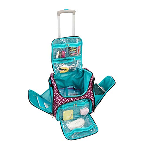 Handy Sandy Crafter’s Craft Tote Bag Organizer, Alhambra- Storage Bag For Craft Supply, Sewing & Scrapbooking Carrier W/Handle And Wheels For Organization For School, Supplies, Tools, Medical, Office #TOP2