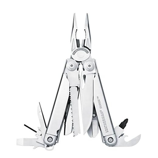 Leatherman Surge per lavoro pesante 21tools acciaio inox pinza multifunzione – Pinza di molti utensili in acciaio inox, Acciaio Inox, 11,5 cm, 335 g, 7,87 cm)