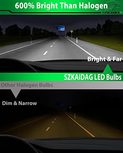 Szkaidag Upgraded H11 Led Headlight Bulbs 120W 22000Lm With Super Decoder - Huge Bright Led Headlights Conversion Kit Cool White 6500K Ip68 Waterproof, Low Beam Or High Beam, H8 H9 (2 Pack) #TOP2