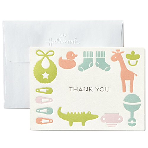 Image of Hallmark Baby Shower Thank You Cards, Gender Neutral (10 Cards with Envelopes for Baby Boy or Baby Girl) - 5STZ5032, Baby Icons