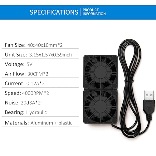 Ventilador de radiador mini USB de 80 mm que disipa el calor en enrutadores e impresoras 3D 3