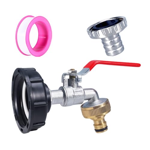 Wasserhahn-Set für Regentonne, Zubehör für Regentonnen, Ventiladapter und Ersatzanschluss für Gartenablauf und Wasserrecycling