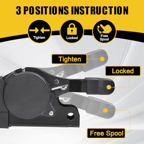 Ayaport Boat Retractable Tie Down Straps to Trailer 1.75in x 6ft Bolt-on Transom Tie Downs - 4400lbs Break Strength, Heavy Duty Boat Trailer Ratchet Straps 2pk