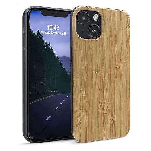 Gemi-Case Real Wood Case - Compatible with iPhone 15 - Wooden Hybrid W/Shockproof Inner TPU/PC...