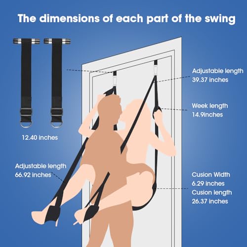 Enhanced Sex Swing 360 Degree Spinning Adult Sex Swing 2 in 1 Erotic Sex Toy Bondage Restraints BDSM Adjustable Straps with Premium Paint Stand and Widened Thick Comfortable Swing for Couples