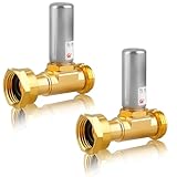 Water Hammer Arrestor for Washing Machine, 3/4 Inch Swivel FHT x 3/4 Inch MHT, Stainless Steel Straight Hammer Arrestor, Fittings of Metal for Pipes Applicable for Garden Hose and Plumbing(Pack of 2)