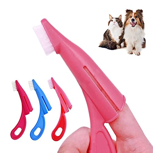 Image of Dog Toothbrush Dog Tooth Brushing Kit Cat Toothbrush Can Adjust The Size of The Finger Cot Pet Finger Toothbrush Professional Removal of Bad Breath Dental Calculus Cats and Dogs Universal