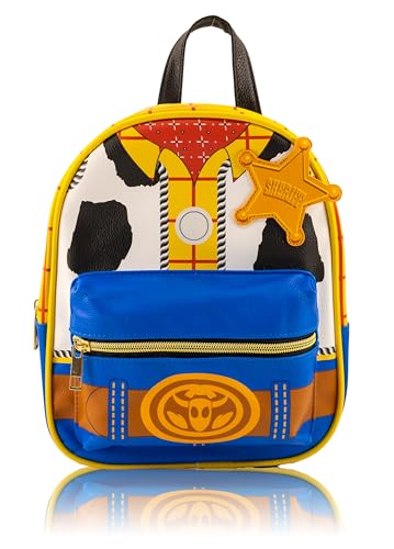 Disney Toy Story – Mini mochila Woody para crianças e adultos | Mochila Disney de couro sintético de 25,4 cm com Woody | Bolsa de viagem para crianças, mochila pequena para escola, viagem ou parques
