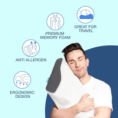 Image of Anti snoring Cervical Pillow for Neck Pain | 2 Years Warranty | for Spondylitis Neck & Shoulder Pain, Orthopedic Memory Foam Pillow for Sleeping, Regular Size - White - Pack of 2