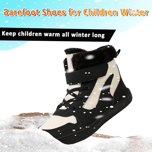 Barefoot Winter Shoes Kids, Non-slip Kids Barefoot Winter Boots, Wide Toe Box Waterproof Warm Fit Barefoot Boots Toddler2