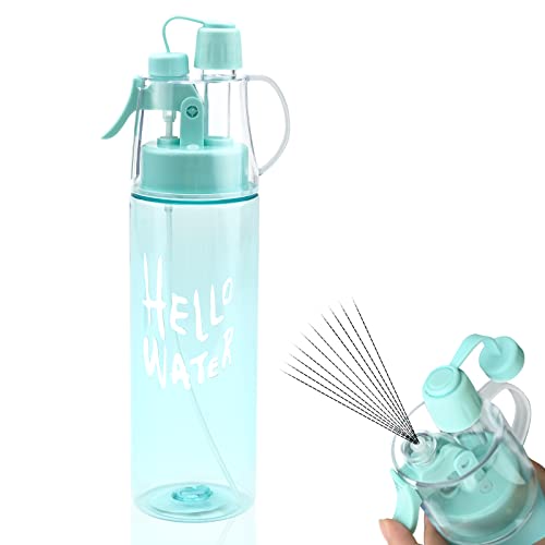 Water Spray Bottle Misting Water Bottle Sport Water Bottle for Outdoor Hydration 580ml Drinking Bottle with Flip Straw for Cycling Climbing Fitness Hiking Running Mountaineering Humidification Cooling