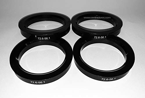 Centradores 4 LLANTA 72.6-56.1 Aros para Llantas ATS AVUS Brock CMS FONDMETAL INOVIT KESKIN LENSO MOTEC OXIGIN PDW RC Design Smiths STILAUTO TOMASON WHEELWORLD WOLFRACE Cover