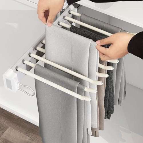 Porte-pantalons coulissant double rangée pour dressing extensible - 5